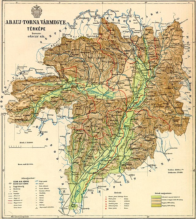 Abaúj-Torna vármegye domborzata