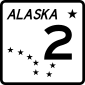 Markierung für die Staatsstraße von Alaska