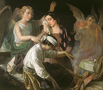 Angel Fighting for Possession of a Soul
