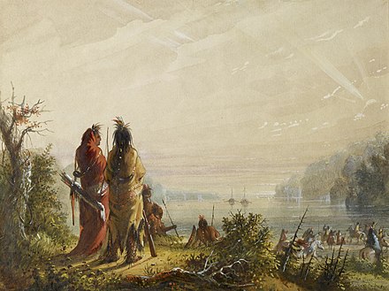 Alfred Jacob Miller - Indians Threatening to Attack Fur Boats