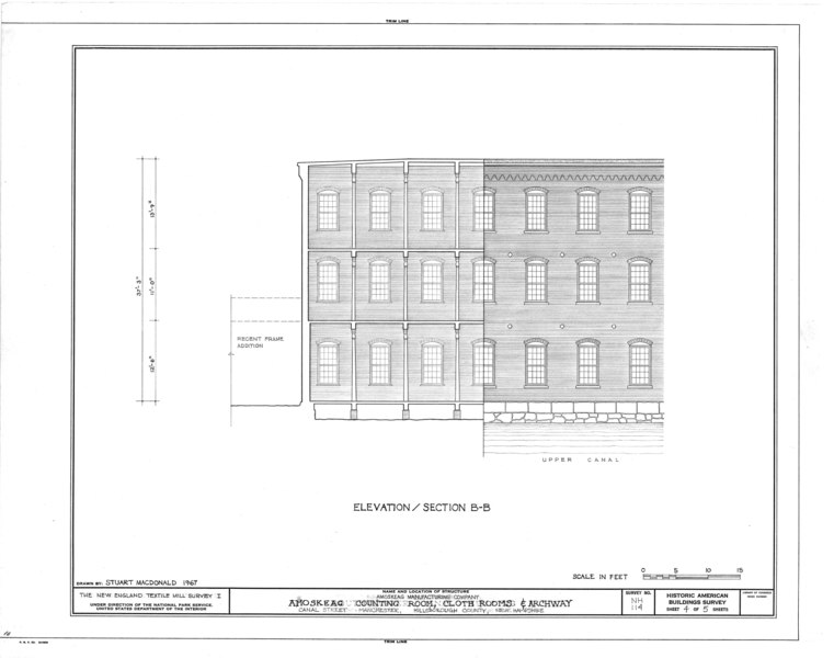 File:Amoskeag Counting Rooms, Cloth Rooms and Archway, Canal Street, Manchester, Hillsborough County, NH HABS NH,6-MANCH,2-1A- (sheet 4 of 5).tif