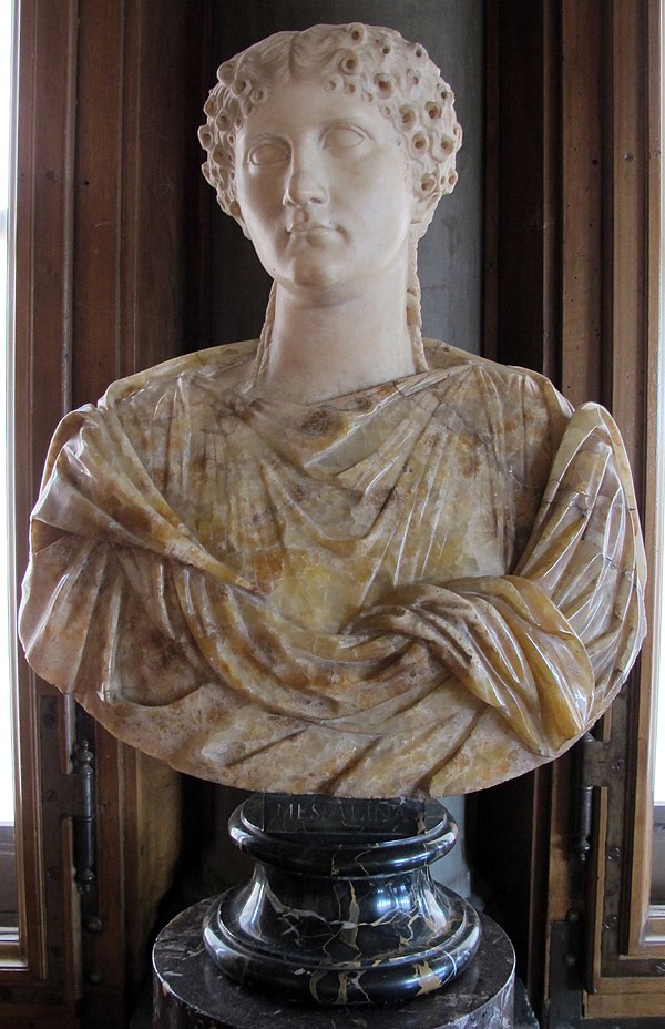 A bust believed to be of Messalina, in the Uffizi Gallery in Florence