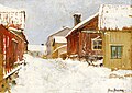 Axel Axelson, Fiskaregränd (ruelle de pêcheurs à Södermalm), Huile sur carton, fin XIXe siècle.