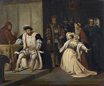 Bức tranh "Henry VIII and Catherine", vẽ bởi họa sĩ B Treil, thế kỉ 19