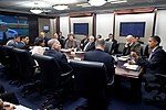 Thumbnail for File:Barack Obama at meeting in White House Situation Room on response to Haiti earthquake 2010-01-13.jpg