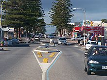 Beach Road commercial district looking up from the beach Beach Road Christies Beach looking East.JPG