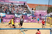 Deutsch: Beachhandball bei den Olympischen Jugendspielen 2018; Tag 3, 9. Oktober 2018; Jungs, Vorrunde, Gruppe A - Ungarn-Thailand 2:1 English: Beach handball at the 2018 Summer Youth Olympics at 9 October 2018 – Girls Preliminary Round Group A‎ – Hungary-Thailand 2:1