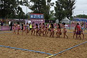 Deutsch: Beachhandball bei den Olympischen Jugendspielen 2018; Tag 6, 11. Oktober 2018; Mädchen, Platzierungsrunde - Amerikanisch Samoa-Hongkong 0:2 English: Beach handball at the 2018 Summer Youth Olympics at 11 October 2018 – Girls Consolation Round – American Samoa-Hong Kong 0:2