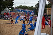 Deutsch: Beachhandball bei den Olympischen Jugendspielen 2018; Tag 5, 10. November 2018; Mädchen, Platzierungsrunde - Russland-Hongkong 2:0 English: Beach handball at the 2018 Summer Youth Olympics at 11 October 2018 – Girls Consolation Round – Russland-Hong Kong 2:0