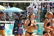 Deutsch: Beachvolleyball bei den Olympischen Jugendspielen 2018; Tag 11, 17. Oktober 2018; Jungen, Spiel um Platz 3 – USA (Devon Newberry/Lindsey Sparks)-Norwegen (Emilie Olimstad/Frida Berntsen) 1:2 (21–1/13–21/9–15) English: Beach volleyball at the 2018 Summer Youth Olympics at 17 October 2018 – Bronze Medal Match – USA (Devon Newberry/Lindsey Sparks)-Norway (Emilie Olimstad/Frida Berntsen) 1:2 (21–1/13–21/9–15)