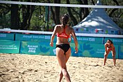 Deutsch: Beachvolleyball bei den Olympischen Jugendspielen 2018; Tag 8, 14. Oktober 2018; Mädchen, Achtelfinale – Bolivien-Puerto Rico 0:2 (18–21/18–21 ) English: Beach volleyball at the 2018 Summer Youth Olympics at 14 October 2018 – Girls Round of 16 – Bolivia-Puerto Rico 0:2 (18–21/18–21 )