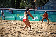 Deutsch: Beachvolleyball bei den Olympischen Jugendspielen 2018; Tag 8, 14. Oktober 2018; Mädchen, Achtelfinale – Bolivien-Puerto Rico 0:2 (18–21/18–21 ) English: Beach volleyball at the 2018 Summer Youth Olympics at 14 October 2018 – Girls Round of 16 – Bolivia-Puerto Rico 0:2 (18–21/18–21 )