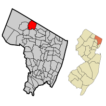 Bergen County New Jersey Incorporated and Unincorporated areas Upper Saddle River Highlighted.svg