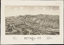 Lithograph of Bethel from 1886 by L.R. Burleigh with list of landmarks Bethel, Vt. (2675060343).jpg