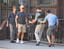 Benjamin Kanes e Michael Keaton provano una scena del film