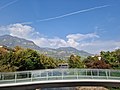 the river and landscape above of Bozen.