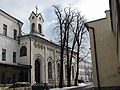 English: Monastery of Sisters of Mercy of St. Borromeo and chapel of Holy Family in Cieszyn Polski: Klasztor Boromeuszek (Sióstr Miłosierdzia św. Karola Boromeusza) i kaplica św. Rodziny w Cieszynie