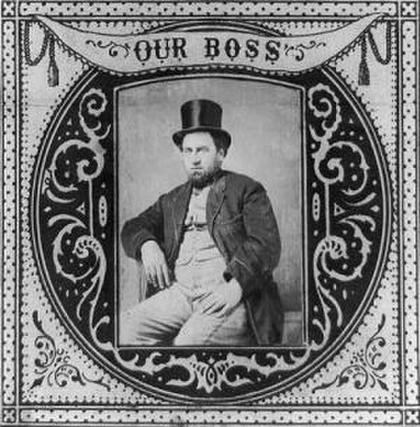 1869 tobacco label featuring William M. Tweed, 19th-century political boss of New York City
