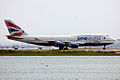 Roulage d'un Boeing 747-400 de British Airways.