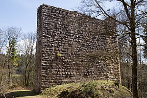 Shield wall of the Lichtenfels castle ruins