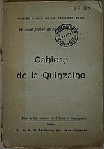 Vignette pour Cahiers de la Quinzaine