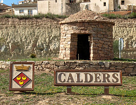 Letrero en la entrada al pueblo de Calders