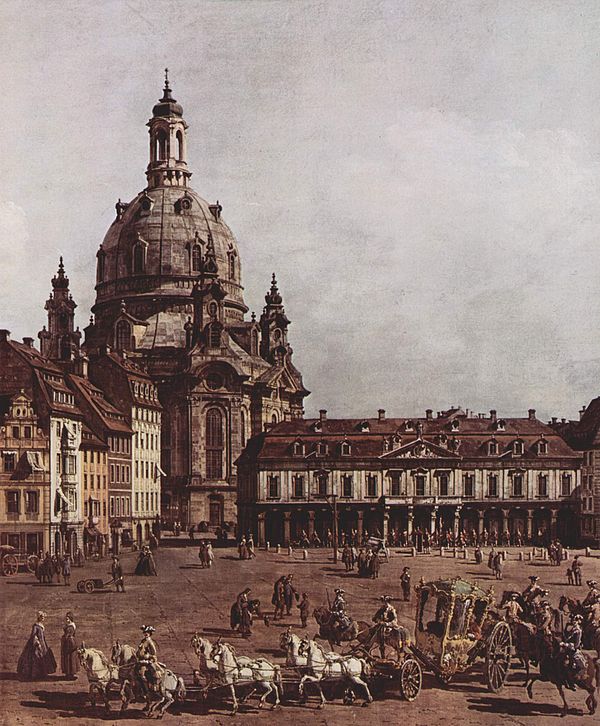 Dresden Market with the Frauenkirche (1749–1751 painting by Bernardo Bellotto)