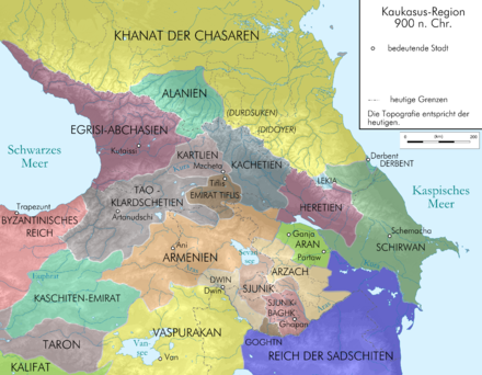 Boundaries of the kingdom of Tao-Klarjeti in 900.