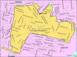 Census Bureau map of Westwood, New Jersey