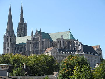Chartres cathedral (High Gothic), view from the south