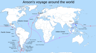 <span class="mw-page-title-main">George Anson's voyage around the world</span> Voyage set by George Anson and eight other ships