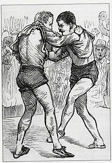<span class="mw-page-title-main">Collar-and-elbow</span> Style of folk wrestling native to Ireland