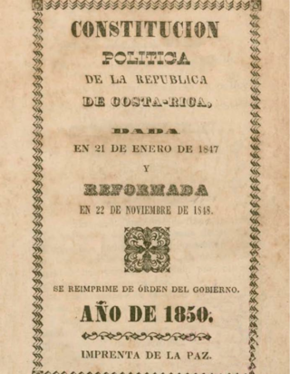 <span class="mw-page-title-main">Costa Rican Constitution of 1847</span> Constitution