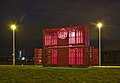 * Nomination Container art on the roundabout connecting Hazopweg, Steenlandlaan, and Steenlandlaan in Kallo, Belgium during sunset nautical twilight --Trougnouf 09:38, 3 May 2018 (UTC) * Promotion  Support - Nice art and good quality photo, IMO. -- Ikan Kekek 16:46, 3 May 2018 (UTC)