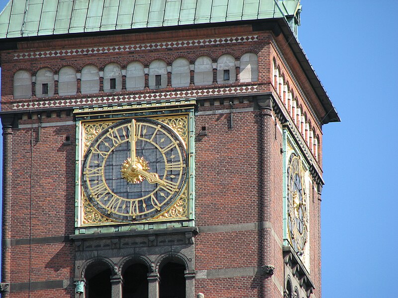 File:Copenhagen townhall tower clock 2.jpg