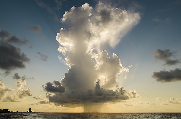 Cumulonimbus cloud over the Gulf of Mexico in Galveston, Texas