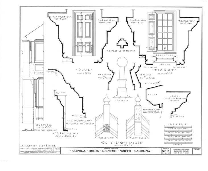 File:Cupola House, 408 South Broad Street, Edenton, Chowan County, NC HABS NC,21-EDET,3- (sheet 8 of 14).tif