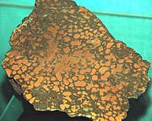 Cupriferous amygdaloidal basalt (Mesoproerozoic, 1.05-1.06 Ga; Keweenaw Peninsula, northern Michigan, USA) (16691110994).jpg