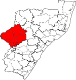 Localização do Município distrital de Uthukela