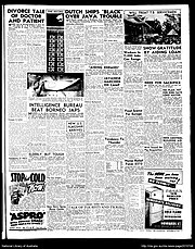 Australian newspaper published in September 1945 by The Courier-Mail, reporting that Dutch ships in Brisbane were declared "Black" by the Disputes Committee of the Trade and Labor Council. DUTCH SHIPS BLACK OVER JAVA TROUBLE, 1945, September 25, The Courier-Mail page-0003.jpg