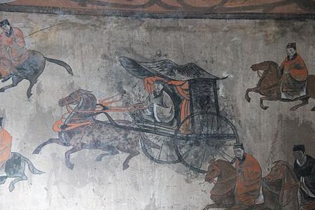 ไฟล์:Dahuting_Tomb_mural,_cavalry_and_chariots,_Eastern_Han.jpg