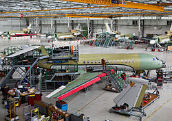 Dassault Falcon 7X assembly line at Merignac Dassault Falcon 7X assembly line at Merignac.jpg