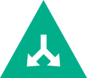 A decision point with a two-way split