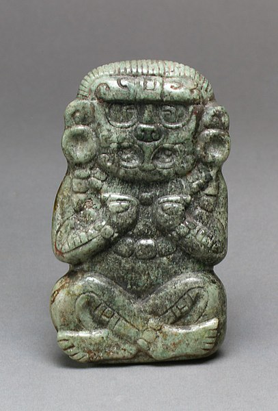 Jadeite figure, Maya, Early-Classic. Metropolitan Museum of Art.