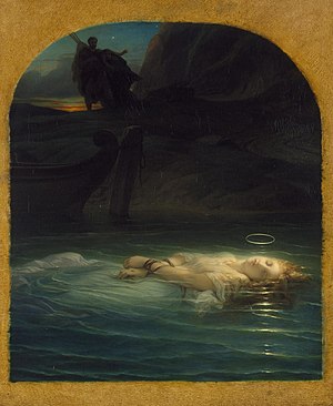 Delaroche, Paul - A Christian Martyr Drowned in the Tiber During the Reign of Diocletian (1853, Hermitage).jpg