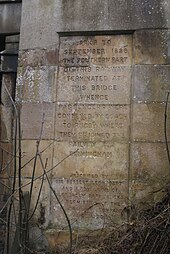 Inscription on Denbigh Hall bridge