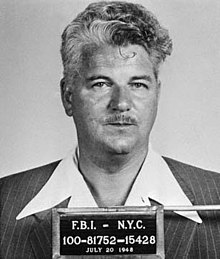 Eugene Dennis (here, in an FBI mugshot dated July 20, 1948) led the CPUSA with William Z. Foster after Browder's ouster in 1946 DennisEugene.jpg