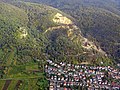 Burgruine Schauenburg und Steinbruch mit Dossenheim (Nordost-Teil) aus der Luft