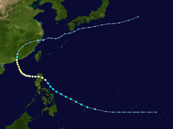 颱風黛蒂的路徑圖
