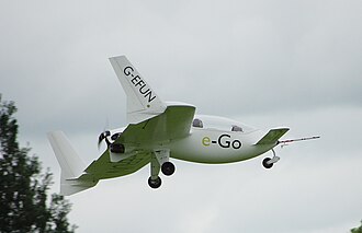 Flight at Old Warden June 2014 with extended lower fins E-Go flying.jpg